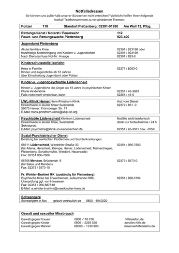Notfallliste